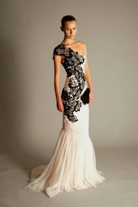 black and white gowns with laces