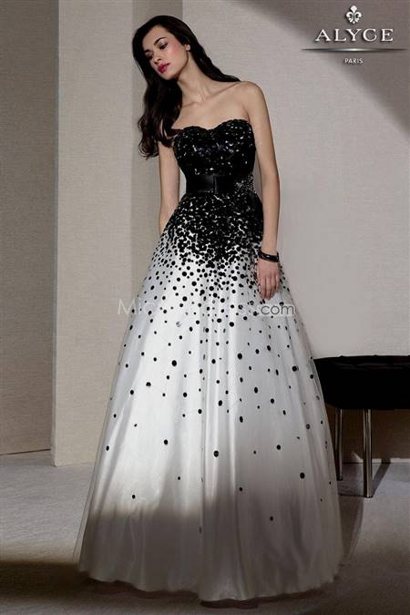black and white gowns with sleeves