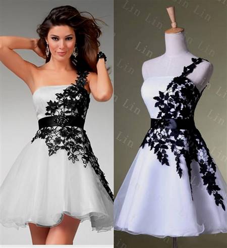 black and white lace cocktail dresses