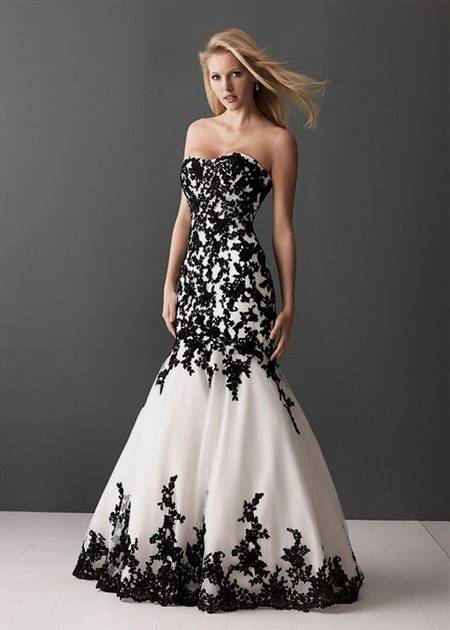 black and white lace gowns