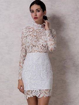 black and white lace gowns with sleeves