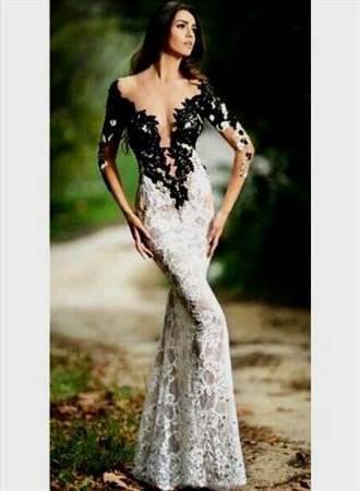black and white lace mermaid dress