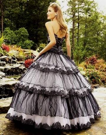 black and white princess prom dresses