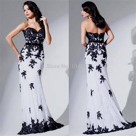black and white prom dress