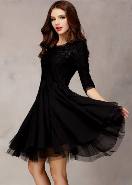 black chiffon cocktail dress