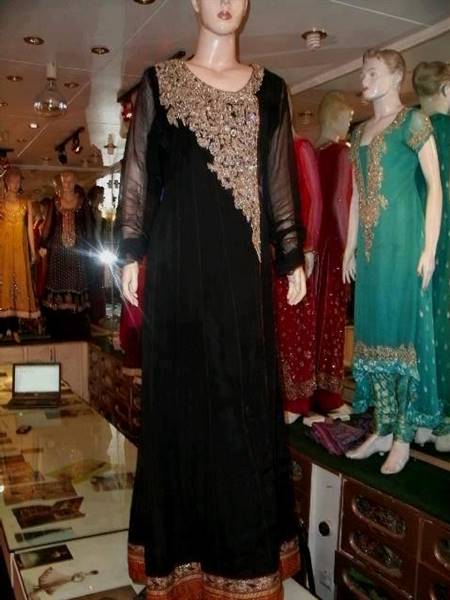 black chiffon dress pakistani