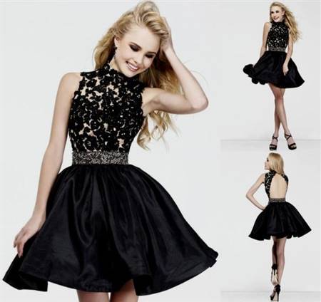 black cocktail dresses for prom with sleeves