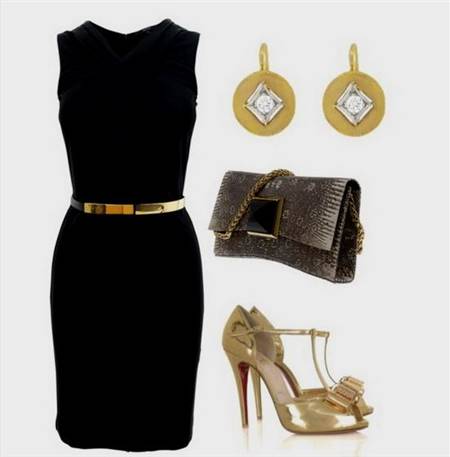 black dress gold jewelry