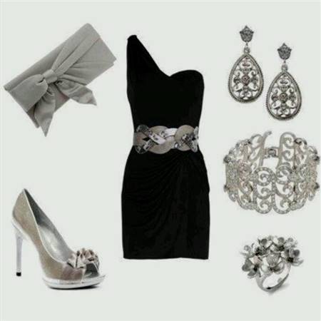 black dress silver accessories