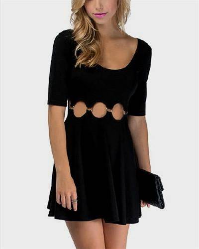 black dress with half sleeves