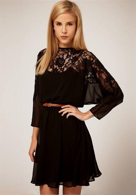 black dress with half sleeves
