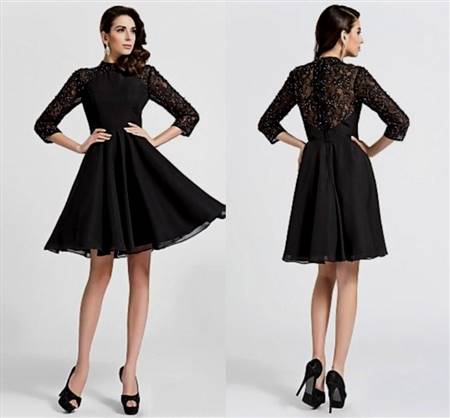black dress with sleeves cocktail