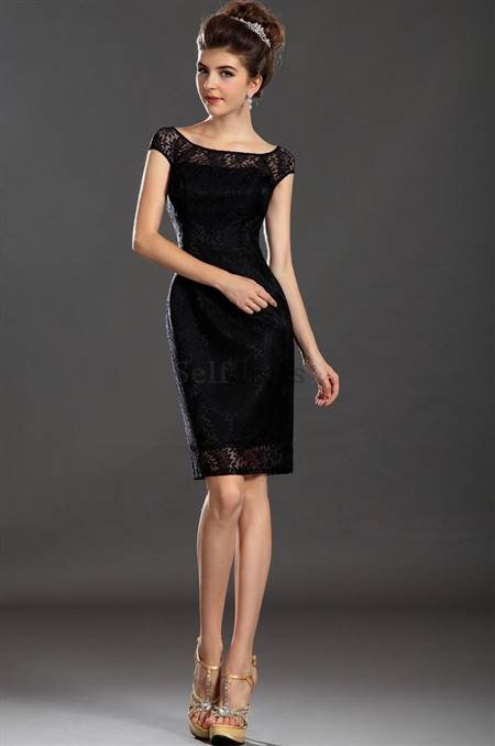 black dress with sleeves knee length