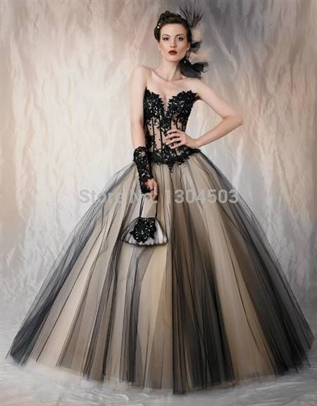 black lace ball gowns