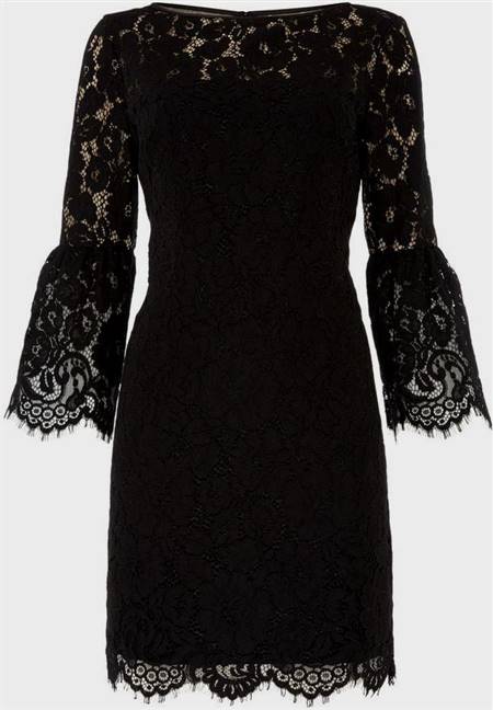 black lace dress with 3/4 sleeves