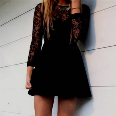 black lace dress with sleeves tumblr