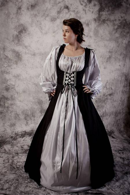 black medieval dresses with corsets