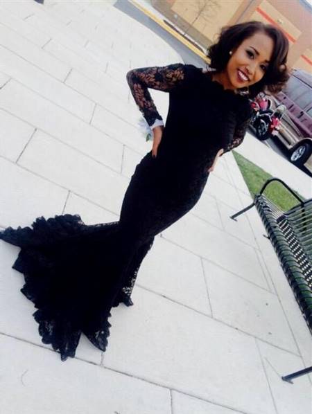 black mermaid prom dresses