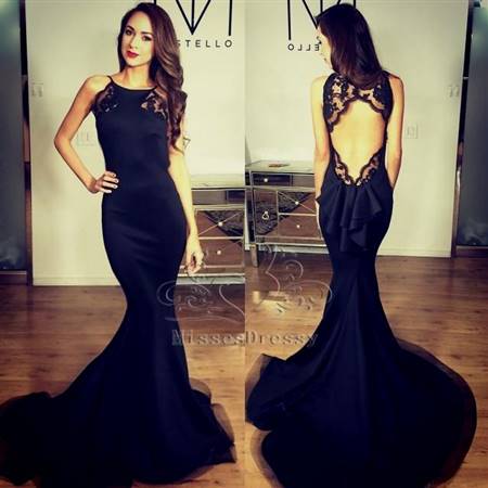 black mermaid prom dresses