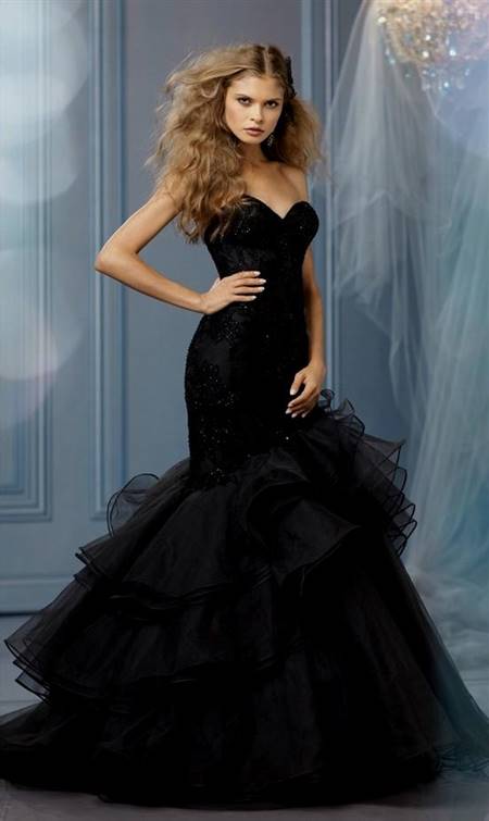 black mermaid wedding dress
