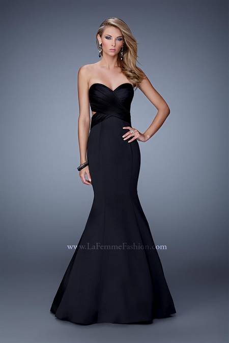 black satin mermaid dress