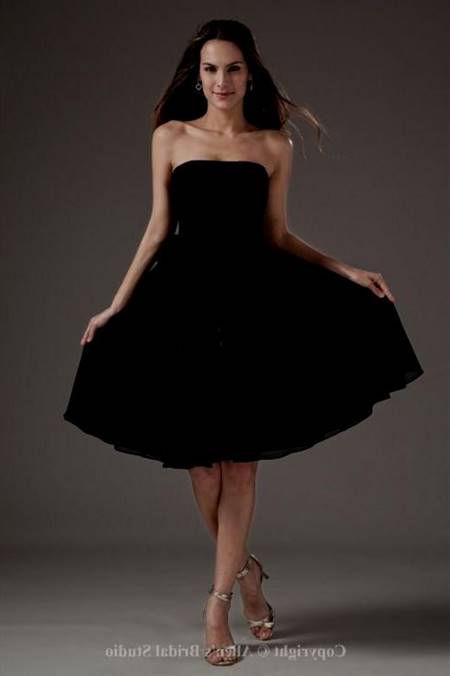 black strapless cocktail dress
