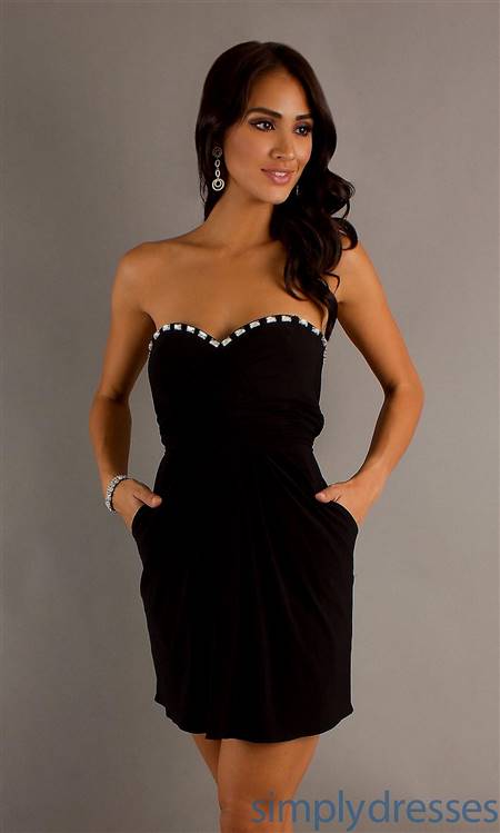 black strapless dress
