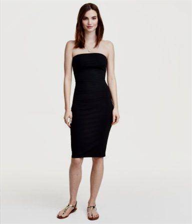 black strapless dress knee length