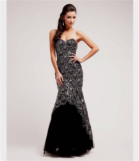 black strapless mermaid prom dresses