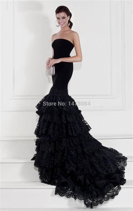 black strapless mermaid prom dresses