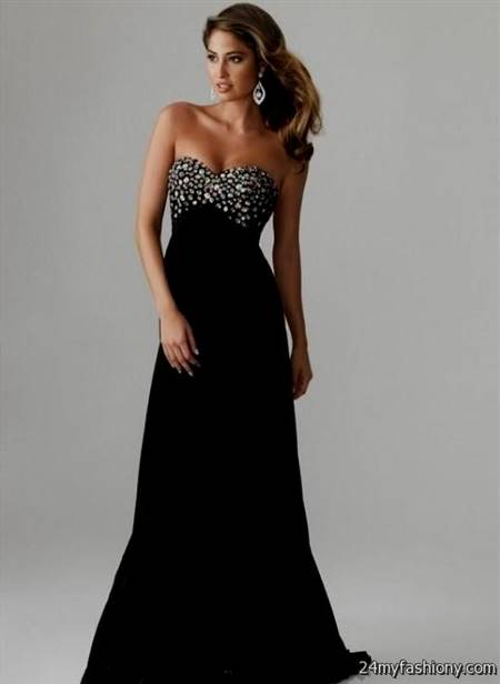black strapless prom dresses