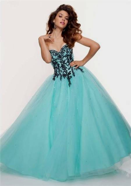 blue and black ball gown