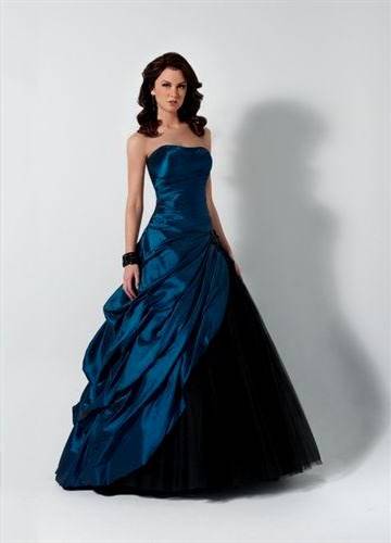 blue and black ball gown
