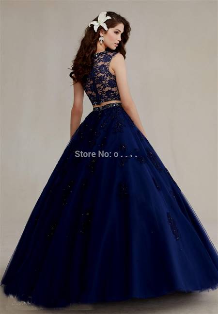 blue and black ball gowns