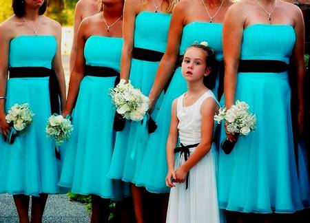 blue and black bridesmaid dresses