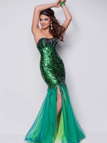 blue and green mermaid dress