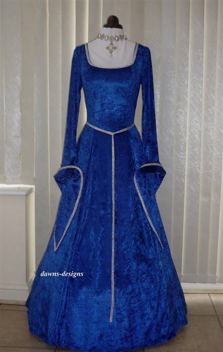 blue and silver medieval dress