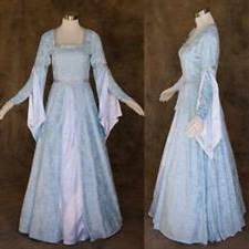 blue and silver medieval dress