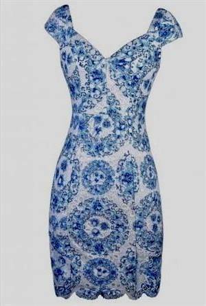 blue and white lace dresses