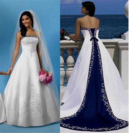 blue and white wedding dresses