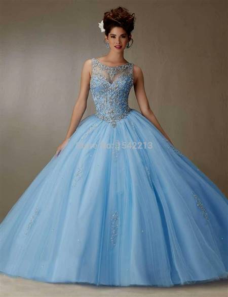 blue ball gown for prom