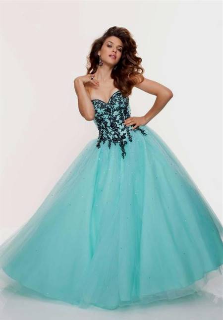 blue ball gown for prom