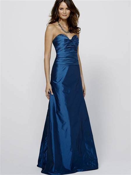 blue bridesmaid dresses strapless