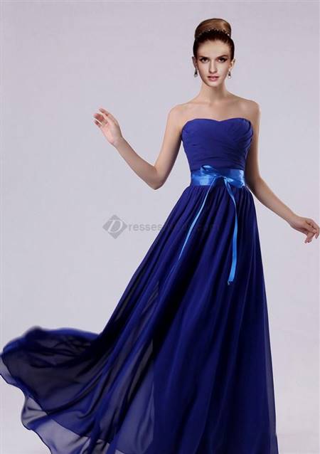 blue bridesmaid dresses strapless