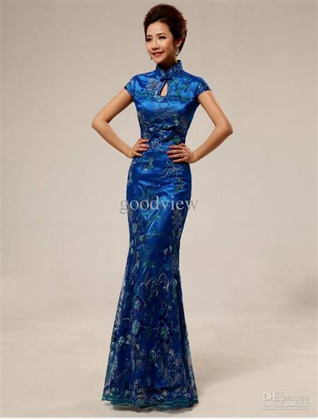 blue chinese wedding dresses