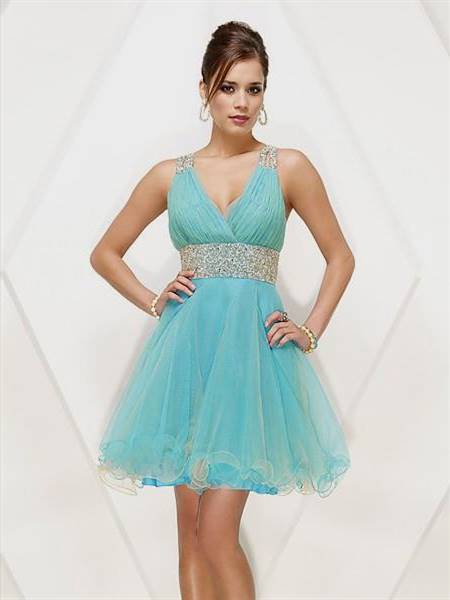 blue cocktail dresses with straps