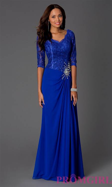 blue dresses with sleeves