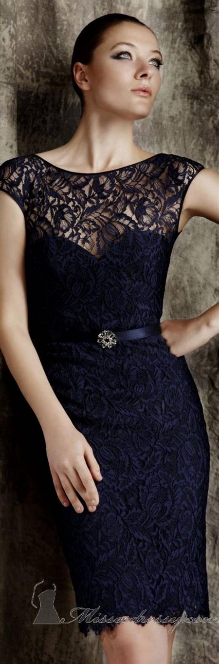 blue lace cocktail dress
