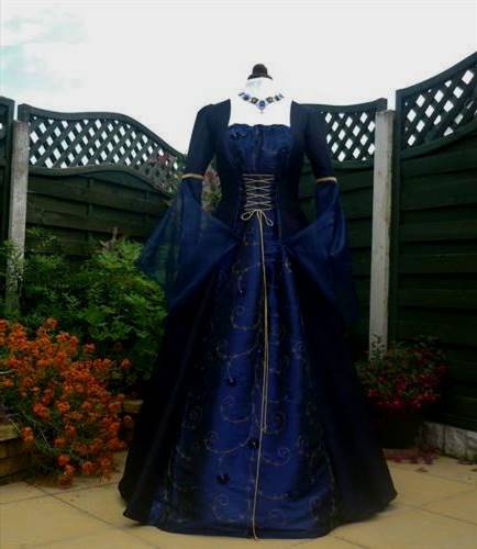 blue medieval ball gowns