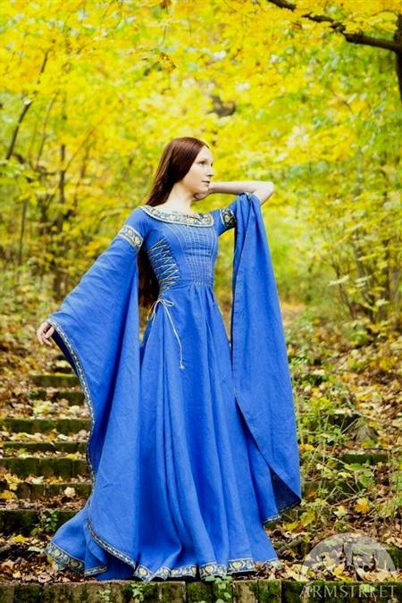 blue medieval dresses